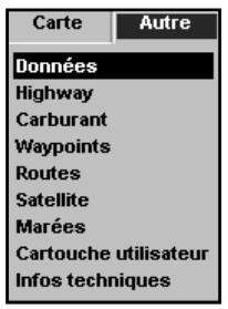 NAVMAN TRACKER 5380I & TRACKER 5380 - Autres menus et écrans - 1