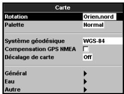 NAVMAN TRACKER 5380I & TRACKER 5380 - 14-2 Paramétrage > Carte - 1