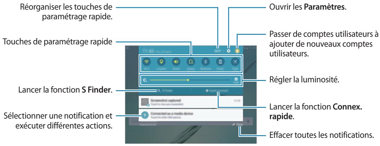 SAMSUNG SM-T710 - Utiliser le volet des raccourcis - 2