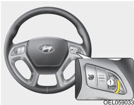 HYUNDAI IX35 2010 - Pour fixer la vitesse du régulateur de vitesse: - 1