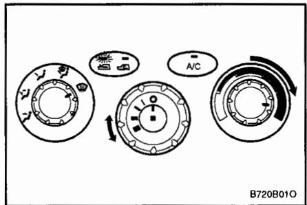 HYUNDAI SANTA FE 2001 - Pour faire disparaitre la buée interieure sur le pare-brise. - 1