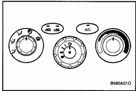 HYUNDAI SANTA FE 2001 - COMMANDES DU CHAUFFAGE - 1