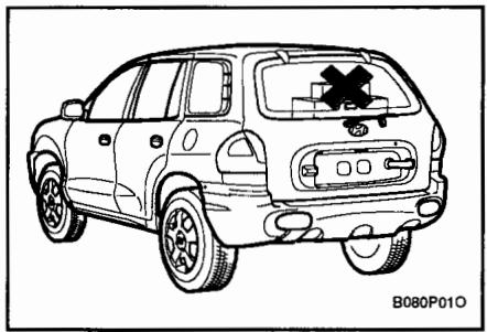 HYUNDAI SANTA FE 2001 - AVENTISSEMENT SIEGE ARRIERE - 1