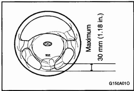 HYUNDAI SANTA FE 2001 - CONTROLE DE LA COURSE LIBRE DU VOLANT - 1