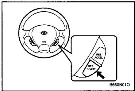 HYUNDAI SANTA FE 2001 - Pour définir la vitesse de croisière - 1