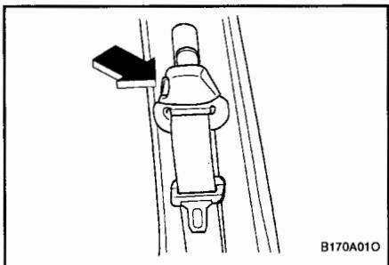 HYUNDAI SANTA FE 2001 - RÉGLAGE DE LA HAUTEUR DU BAUDRIER DU SIÈGE AVANT - 1