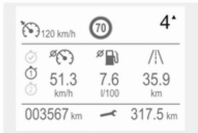 OPEL GRANDLAND - Le menu d'information sur le trajet / le carburant - 1