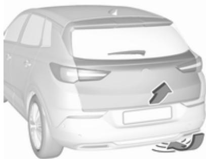 OPEL GRANDLAND X - Fonctionnement mains libres avec le capteur de mouvements sous le pare-chocs arrière - 1