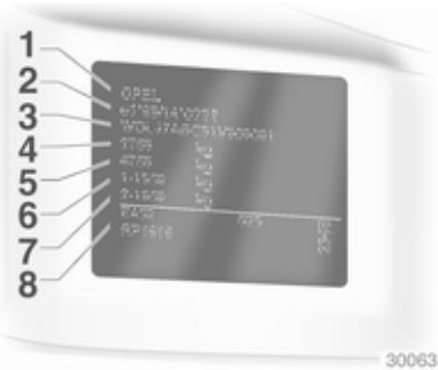 OPEL MERIVA B 2011 - Plaquette d'identification - 2