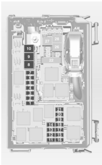 OPEL MERIVA B 2011 - Boîte à fusibles du compartmentement moteur - 2