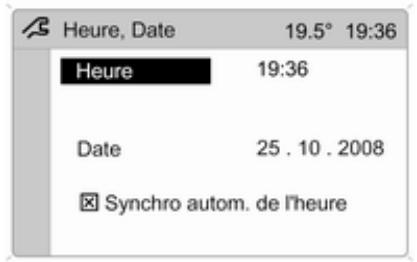 OPEL ZAFIRA 2 - Réglage de l'heure et de la date - 1