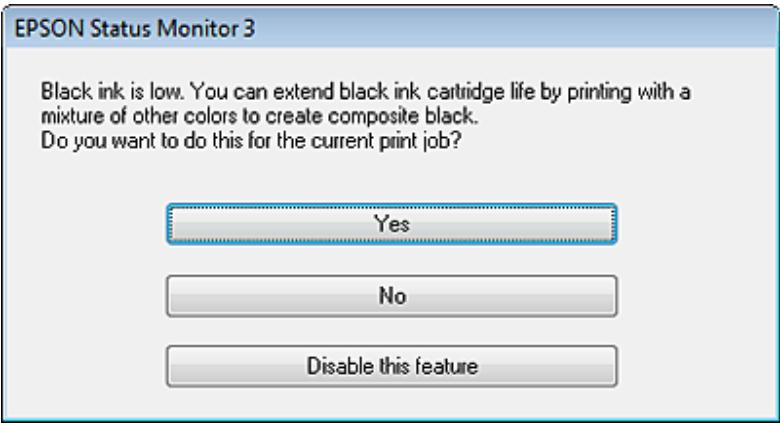 EPSON XP950 - Préservation de l'encre noire lorsque le niveau d'encre de la cartouche est faible (pour Windows uniquement) - 1