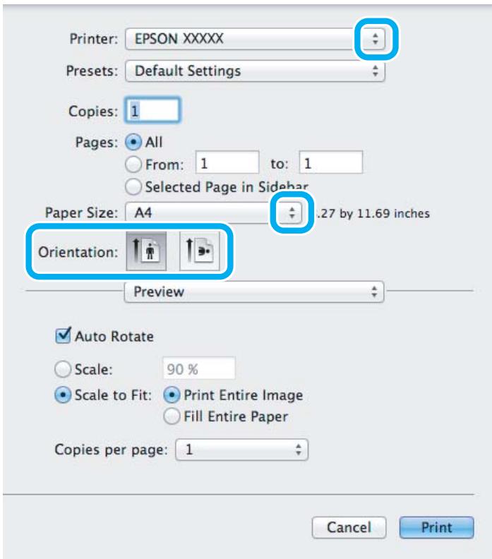 EPSON XP950 - Paramètres de base du produit pour Mac OS X - 3