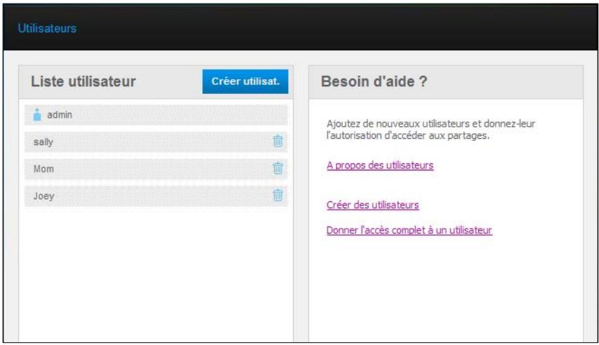 WESTERN DIGITAL MY BOOK LIVE, MY BOOK LIVE DUO - Affichage des utilisateurs - 1