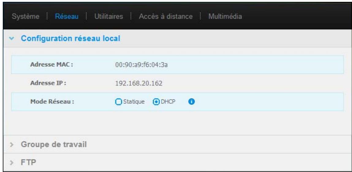WESTERN DIGITAL MY BOOK LIVE, MY BOOK LIVE DUO - Configuration du réseau - 1