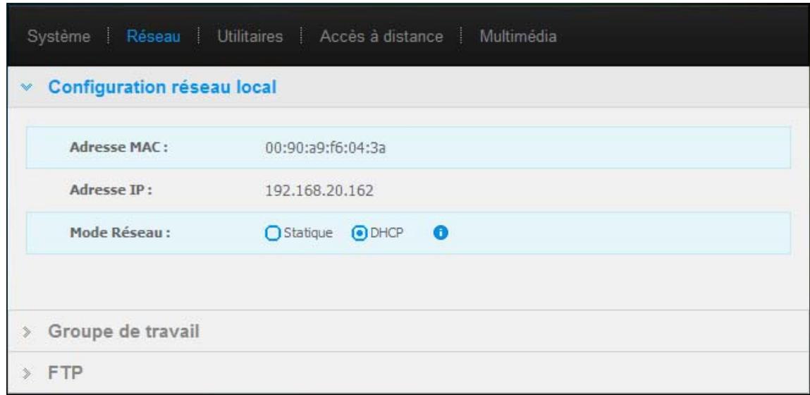 WESTERN DIGITAL MY BOOK LIVE DUO - Configuration du réseau - 1