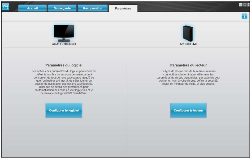 WESTERN DIGITAL MY BOOK LIVE DUO - Modification des paramètres du logiciel de sauvegarde - 1