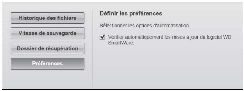 WESTERN DIGITAL MY BOOK LIVE DUO - Définition des options de préférences (mise à jour automatique) - 1