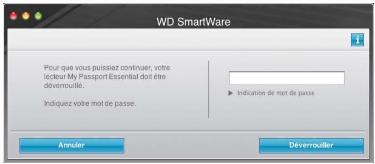 WESTERN DIGITAL MY PASSPORT ESSENTIAL - Déverrouillage du lecteur avec le logiciel WD smartware - 1
