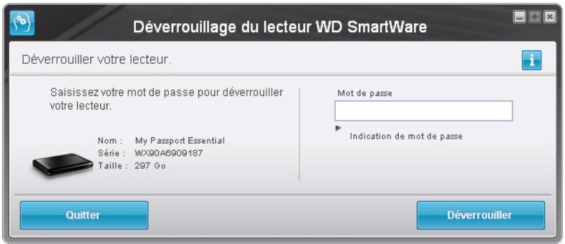 WESTERN DIGITAL MY PASSPORT ESSENTIAL - Déverrouillage du lecteur sans le logiciel WD smartware - 1