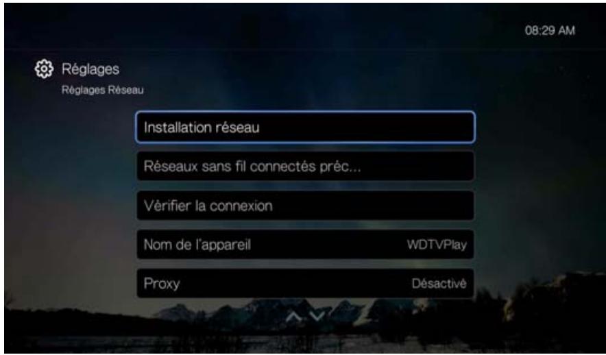 WESTERN DIGITAL TV PLAY - Configuration du réseau - 1