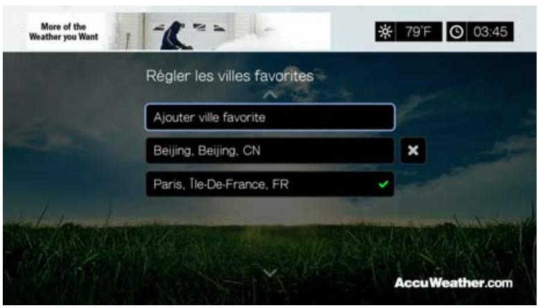 WESTERN DIGITAL TV PLAY - Régler/ajouter une ville favorite - 2