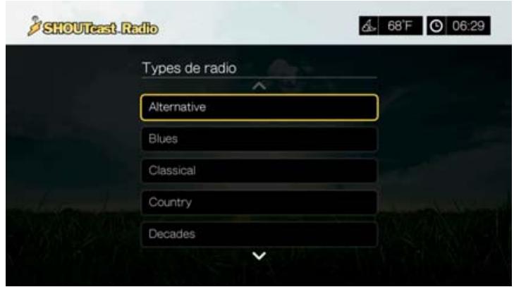 WESTERN DIGITAL TV PLAY - Écouter une station radio shoutcast - 2