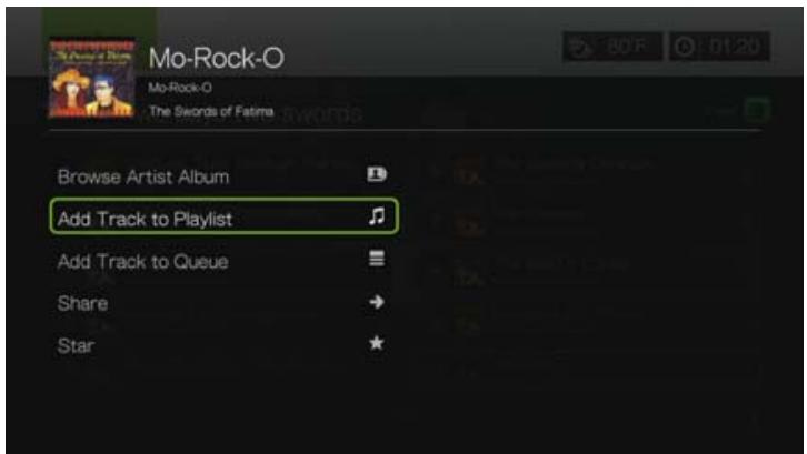 WESTERN DIGITAL TV PLAY - Ajout d'un morceau à une liste de lecture - 1