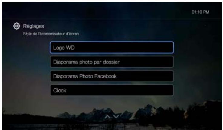 WESTERN DIGITAL TV PLAY - Style de l'économiseur d'écran - 1