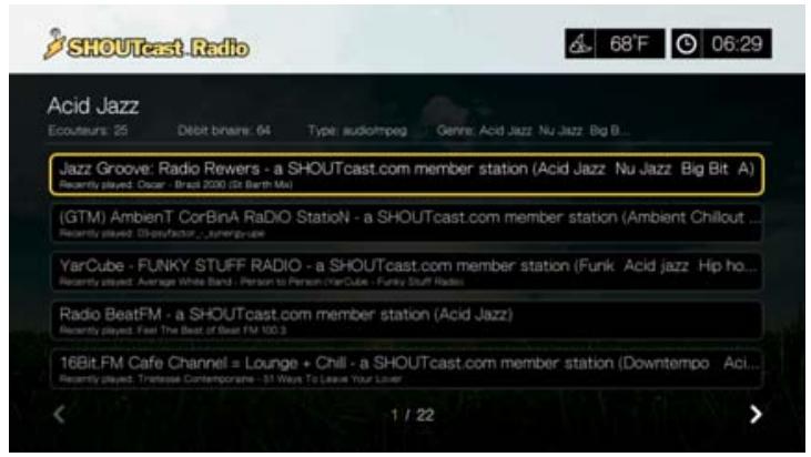 WESTERN DIGITAL TV PLAY - Écouter une station radio shoutcast - 3