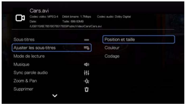WESTERN DIGITAL TV PLAY - Ajuster les sous-titres - 2