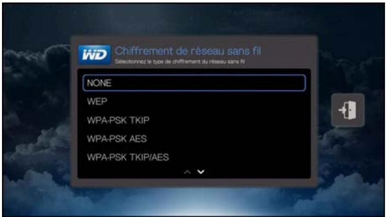 WESTERN DIGITAL TV PLAY - Recherche automatique ou saisie manuelle du nom de réseau sans fil - 3