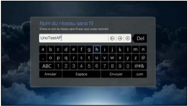 WESTERN DIGITAL TV PLAY - Recherche automatique ou saisie manuelle du nom de réseau sans fil - 2