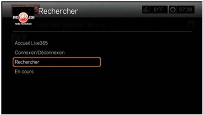 WESTERN DIGITAL TV PLAY - Recherche d'une station LIVE365 - 1