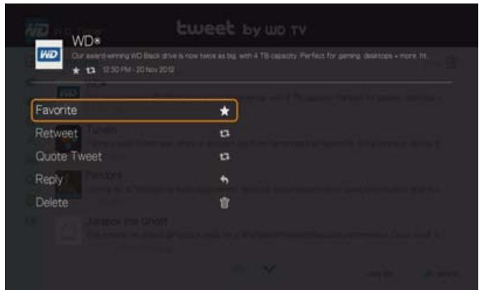 WESTERN DIGITAL TV PLAY - Options de tweet - 1