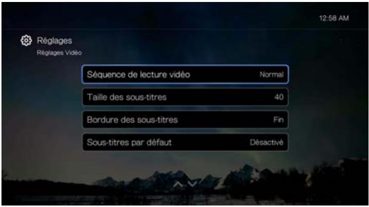 WESTERN DIGITAL TV PLAY - Paramètres de lecture de vidéo - 1