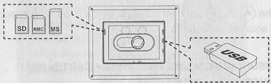 CARREFOUR BFV882 - Insertion d'une carte mémoire ou branchement d'un périphérique flash USB - 1