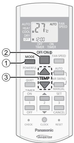 PANASONIC CU-E9PFE - Configurar o relógio - 1