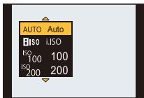 PANASONIC DMC FZ200 - Appuyez sur / pour selectionner la sensibilité ISO, puis appuyez sur [MENU/SET] pour régler. - 1