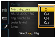 PANASONIC DMC FZ200 - Exemple de mémorisation des paramètres du Mode enregistrement [P] et des menus etc. dans [C1]: - 3