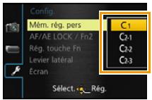 PANASONIC DMC FZ200 - Réglages du Menu Personnel d'Enregistrement (réglages personnalisés d'enregistrement) - 1
