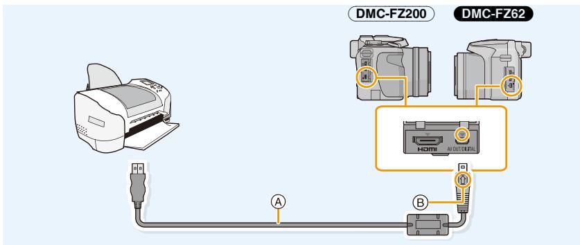 PANASONIC DMC FZ200 - Raccordez l'imprimante et l'appareil photo à l'aide d'un cable de connexion USB (fourni). - 1