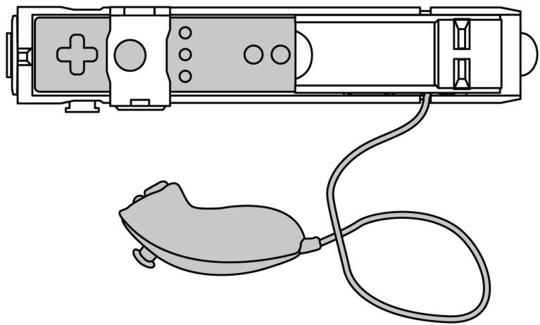 THRUSTMASTER DUAL TRIGGER GUN NW - DE WII™-AFSTANDSBEDIERING EN DE NUNCHUK™ INSTALLEREN IN DE "DUAL TRIGGER GUN NW" - 3