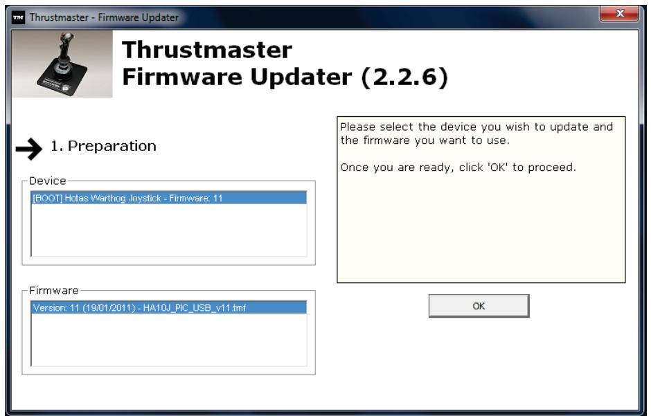 THRUSTMASTER HOTAS WARTHOG - 5) Procedimiento deactualización del firmware - 2