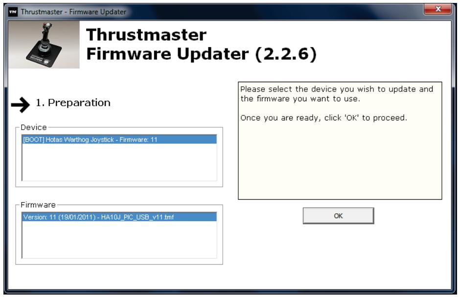 THRUSTMASTER HOTAS WARTHOG - 5) Procedimento deactualização do firmware - 2