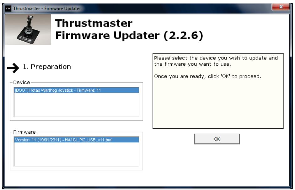 THRUSTMASTER HOTAS WARTHOG - 5) Procedure di aggiornamento del firmware - 2
