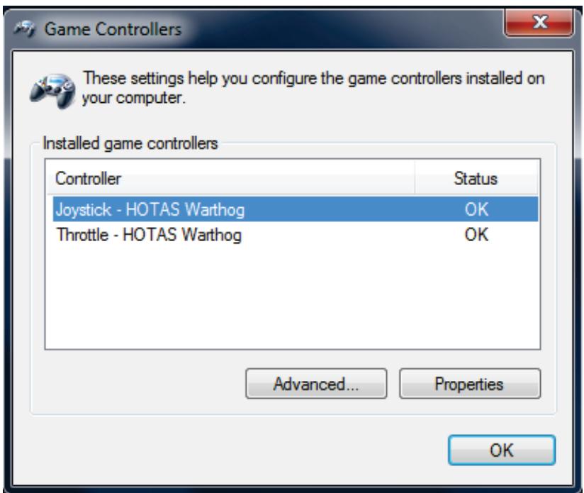 THRUSTMASTER HOTAS WARTHOG - 6) Device testing - 2