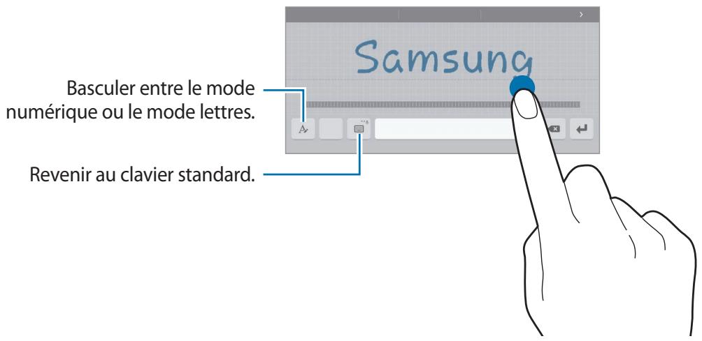Basculer entre le mode numérique ou le mode lettres. Revenir au clavier standard. Samsung