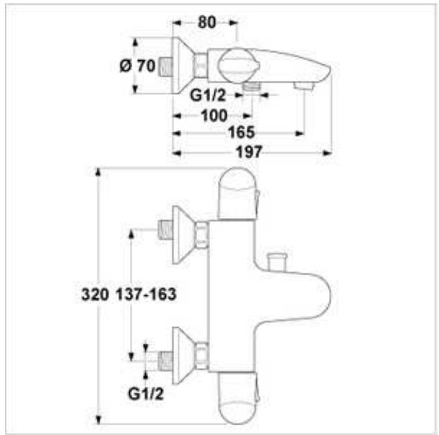 IDEAL STANDARD CERATHERM 200 - Thermostatique Bain-Douche - 2
