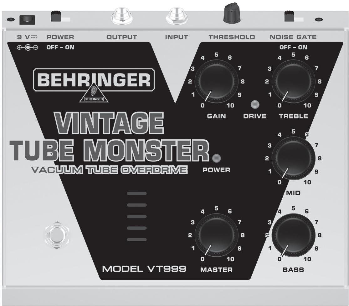 BEHRINGER VT999 - Manuel d'utilisation - 1